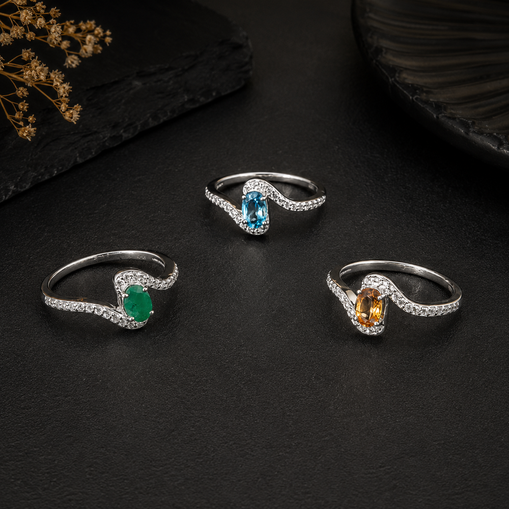 Silver Gemstone Rings