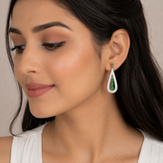 Gold Emerald Diamond Drop Earrings