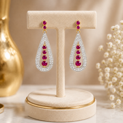Gold Ruby Diamond Earrings