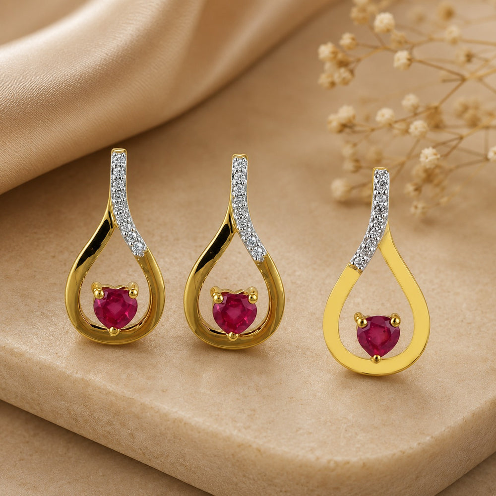 Ruby Pendant Set