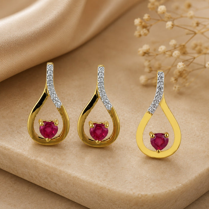 Ruby Pendant Set