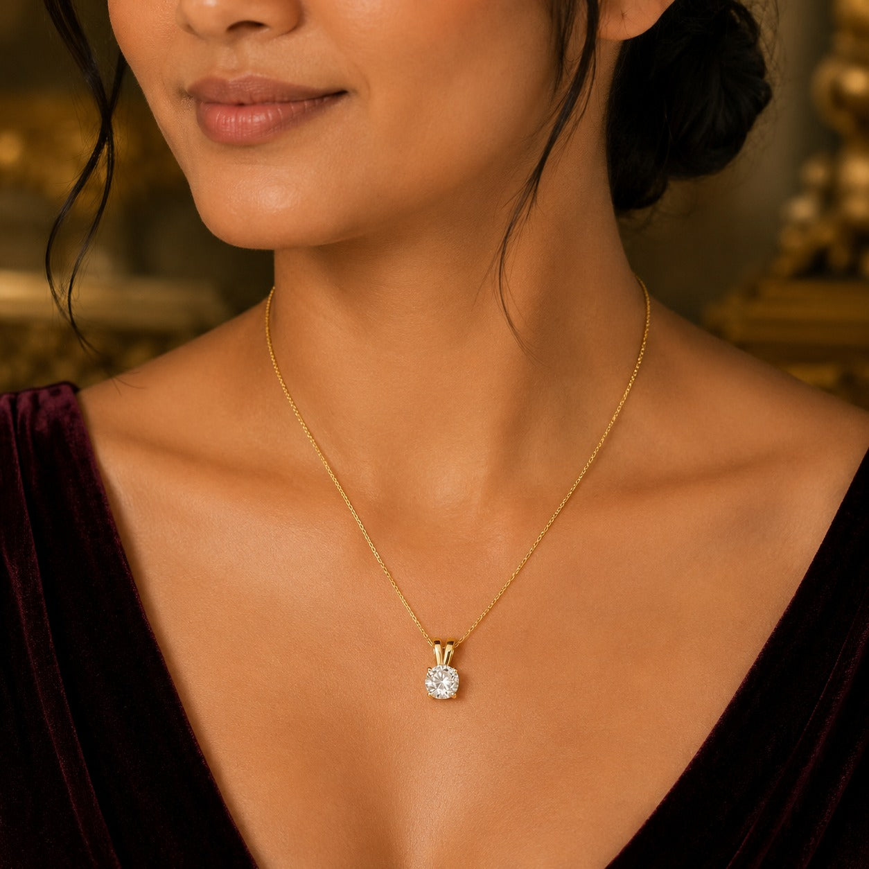 Solitaire Gold Pendant