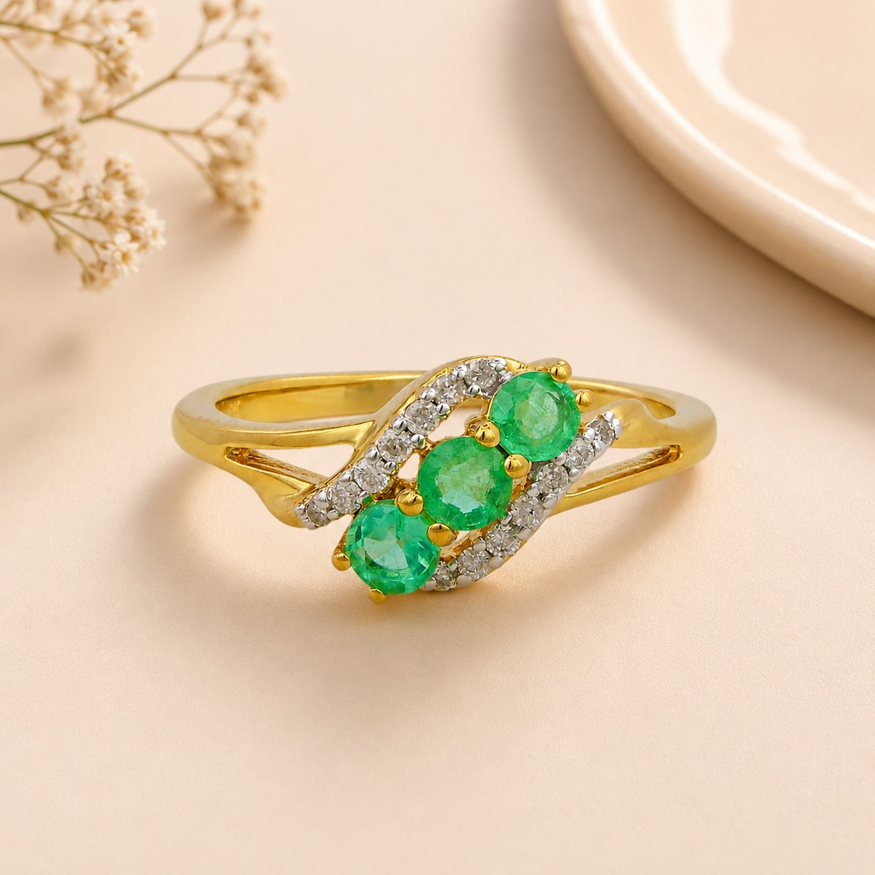 Gold Ruby Diamond Ring