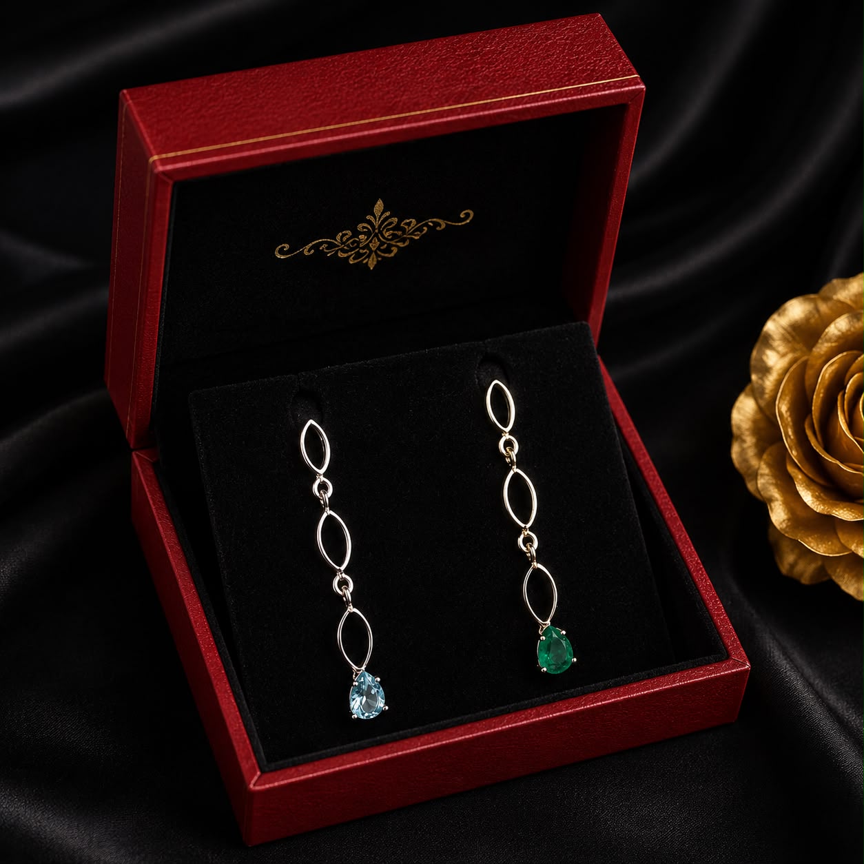 Gold Gemstone Pendant Set