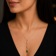 Gold Gemstone Pendant Set